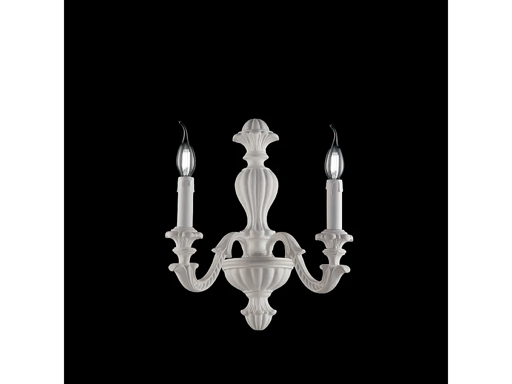 Leonardo Shabby White Wooden Wall Lamp 2 Lights .29 P.19 BL180-AP2-BCO 3717305