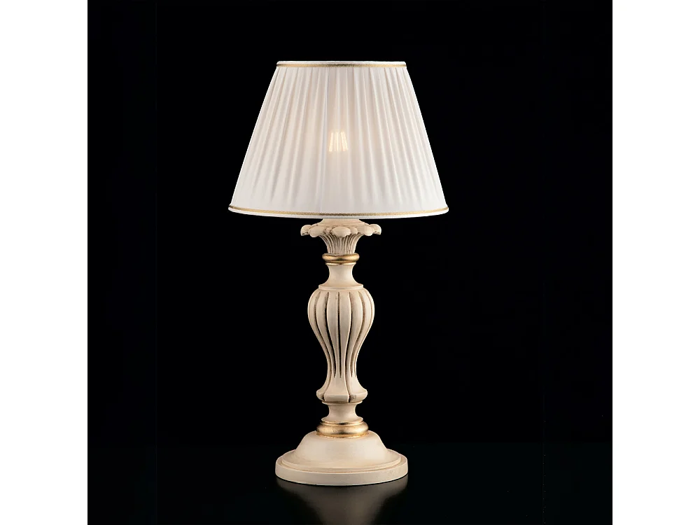 Leonardo lampa drewniana w kolorze kości słoniowej i złota 1 lampa z abażurem dm.35 H.62 Ø35 BL180-LM-AV 3717201 - obrazek 1