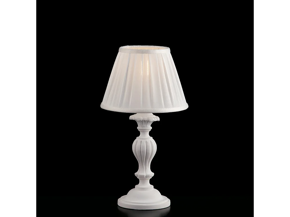 Leonardo Shabby white wooden table lamp, 1 light, with lampshade dm.20 H.43 Ø20 BL180-LT-BCO 3717386 - obrazek 1