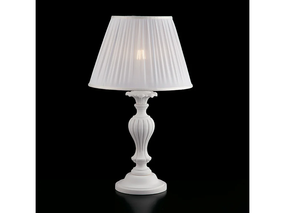 Leonardo Shabby biała drewniana lampa 1 światło z abażurem dm.35 H.62 Ø35 BL180-LM-BCO 3717353 - obrazek 1