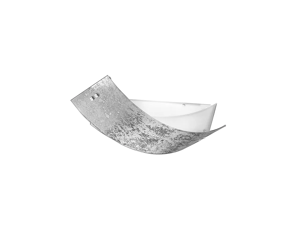 Camilla – Srebrna lampa sufitowa 2XE27 max 2X70W IP20 – Nowoczesna lampa ścienna ze srebrnym szklanym kloszem i białą ramką 63,5x39cm 4120662