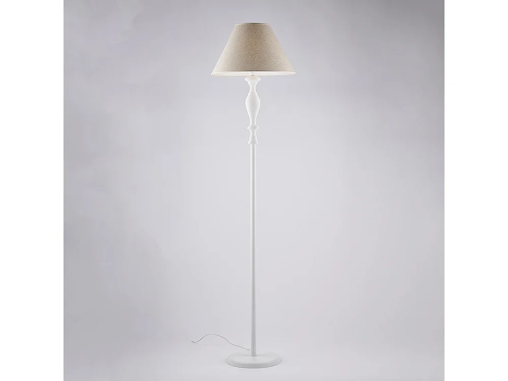 Lampa podłogowa Cascina z drewna i białego żelaza, 1 lampa i klosz śr. 45 .183 Ø45 BL265-PH-BCO 3717370