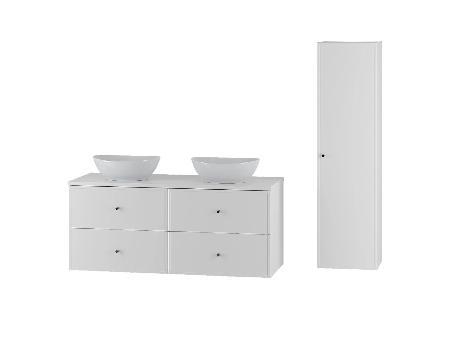 Biały Zestaw do Łazienki 120cm Szafka Blat Umywalka Słupek Marco 4620208