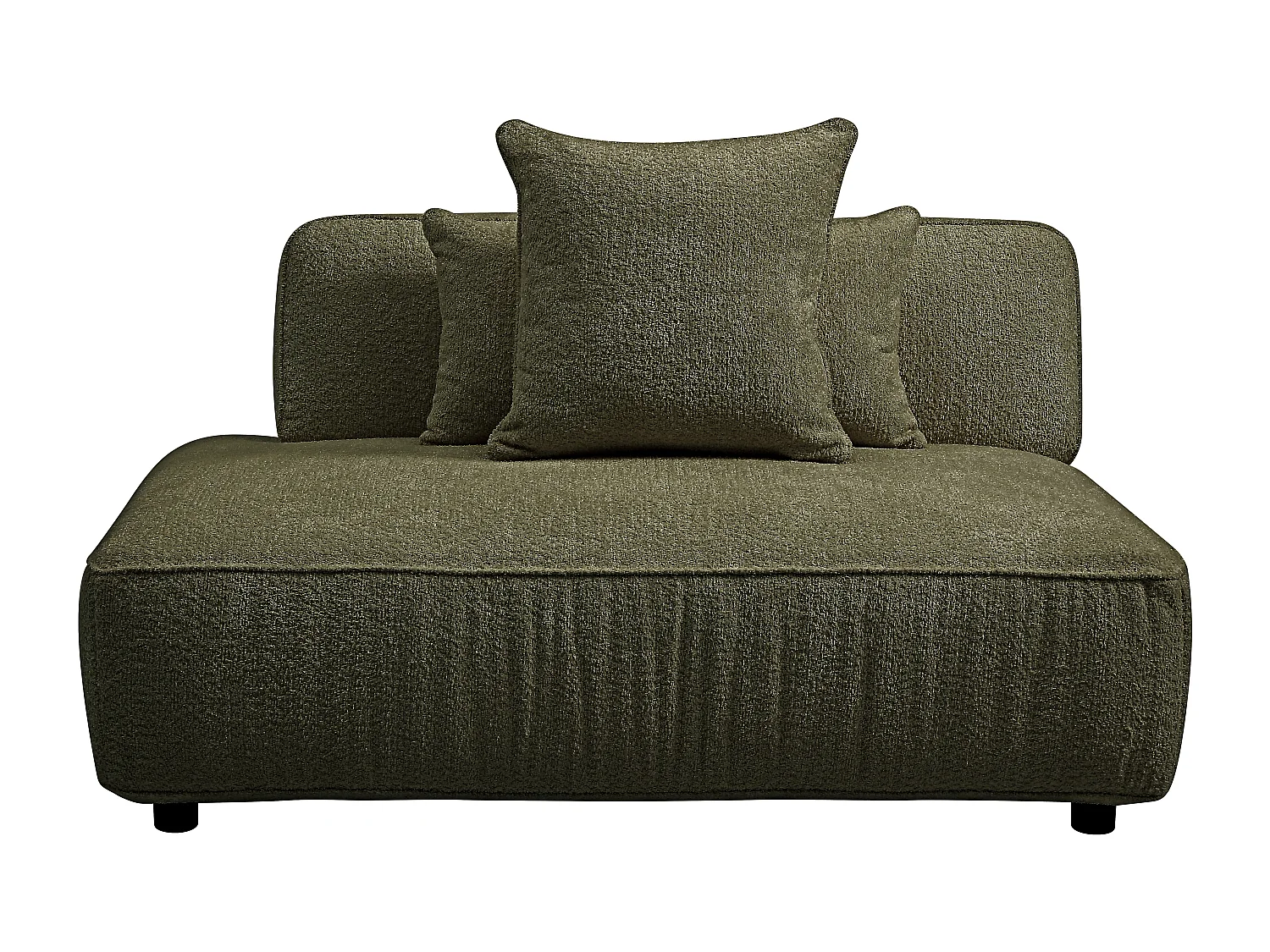 Szezlong z lewym podłokietnikiemz tkaniny bouclé w kolorze khaki LELACO 4823648