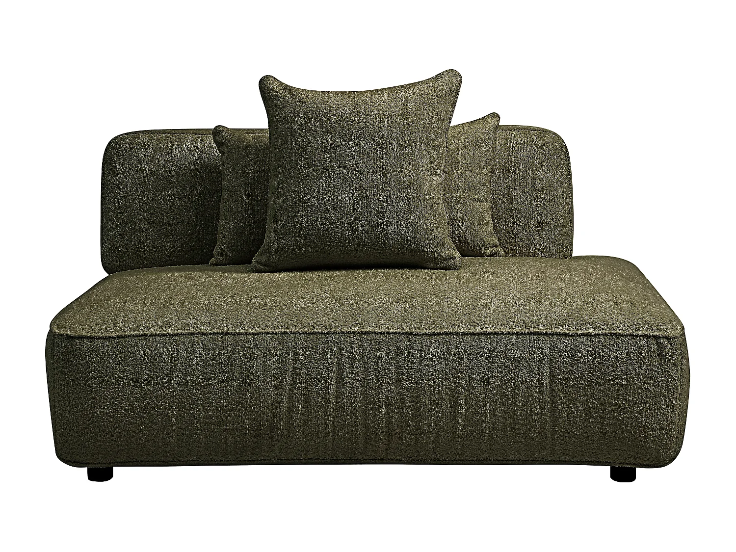 Szezlong z bukli w kolorze khaki LELACO 4823650