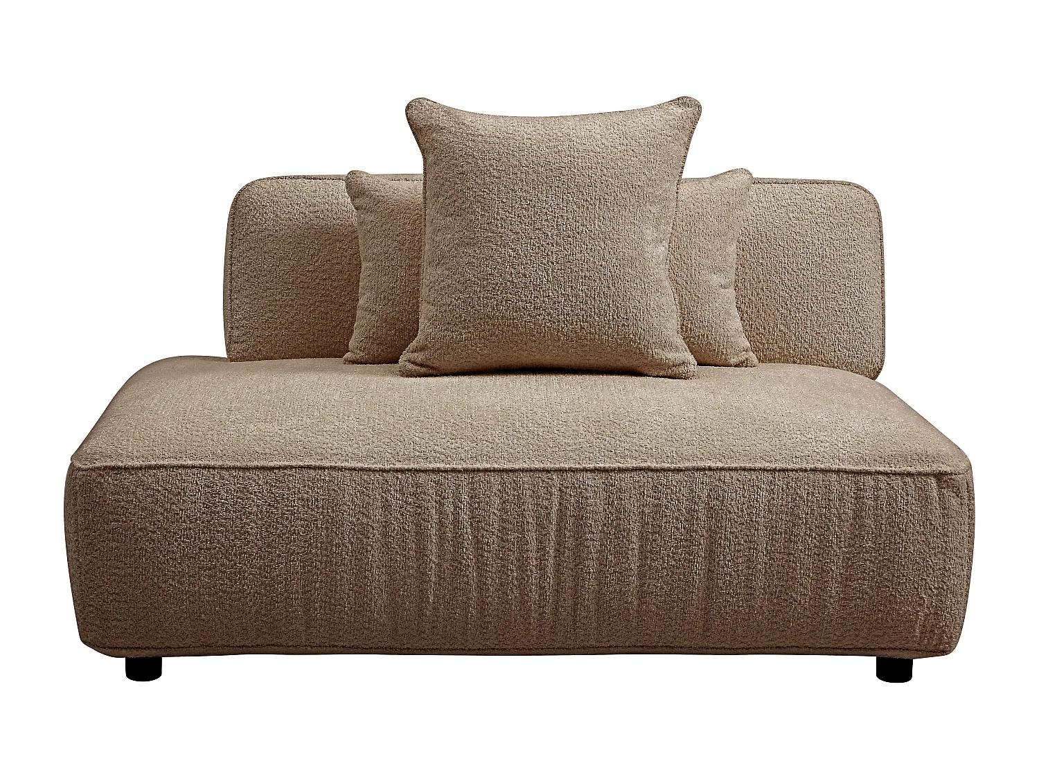 Szezlong z lewym podłokietnikiemz tkaniny bouclé w kolorze taupe LELACO 4823652