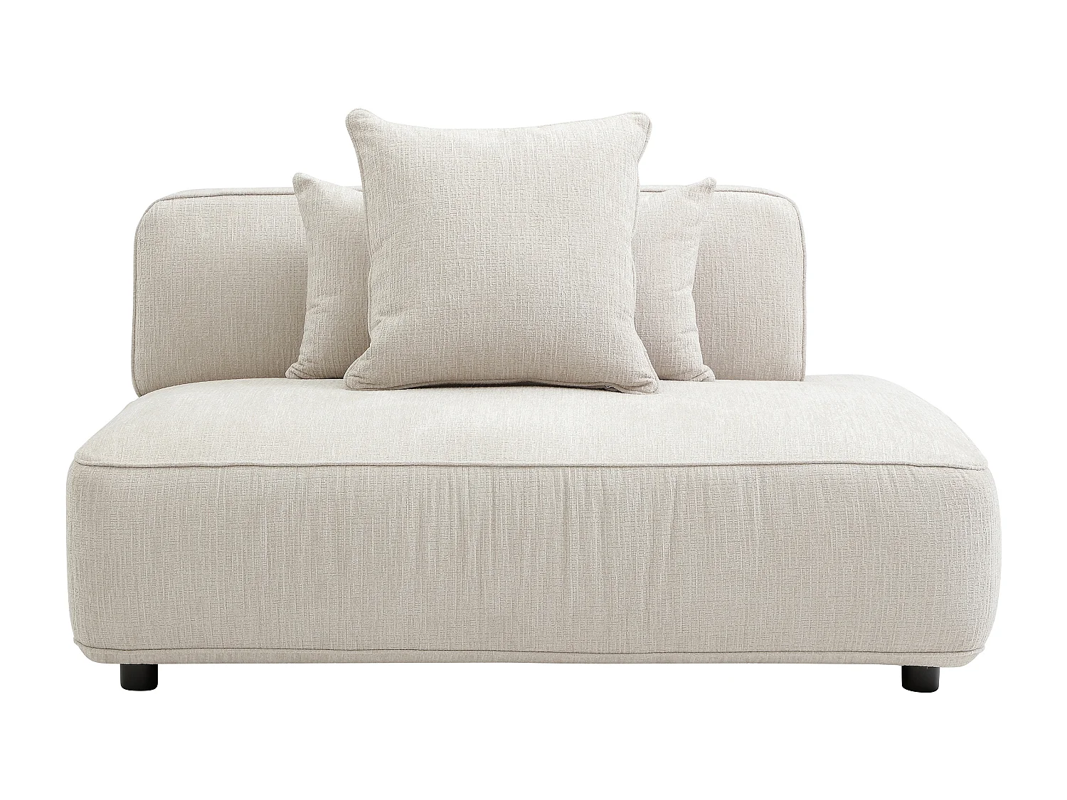 Szezlong prawostronny z tkaniny chenille, beżowy – LELACO 4823657