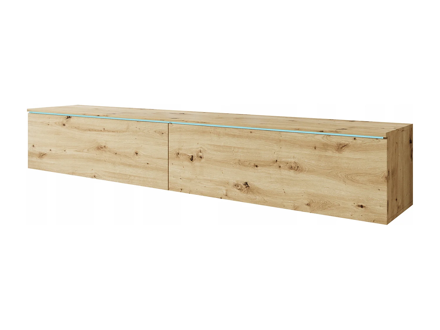 Nowoczesna szafka RTV 180 cm do salonu – 2-drzwiowa, bezuchwytowa, matowa, stojąca lub wisząca, dąb artisan 4070183