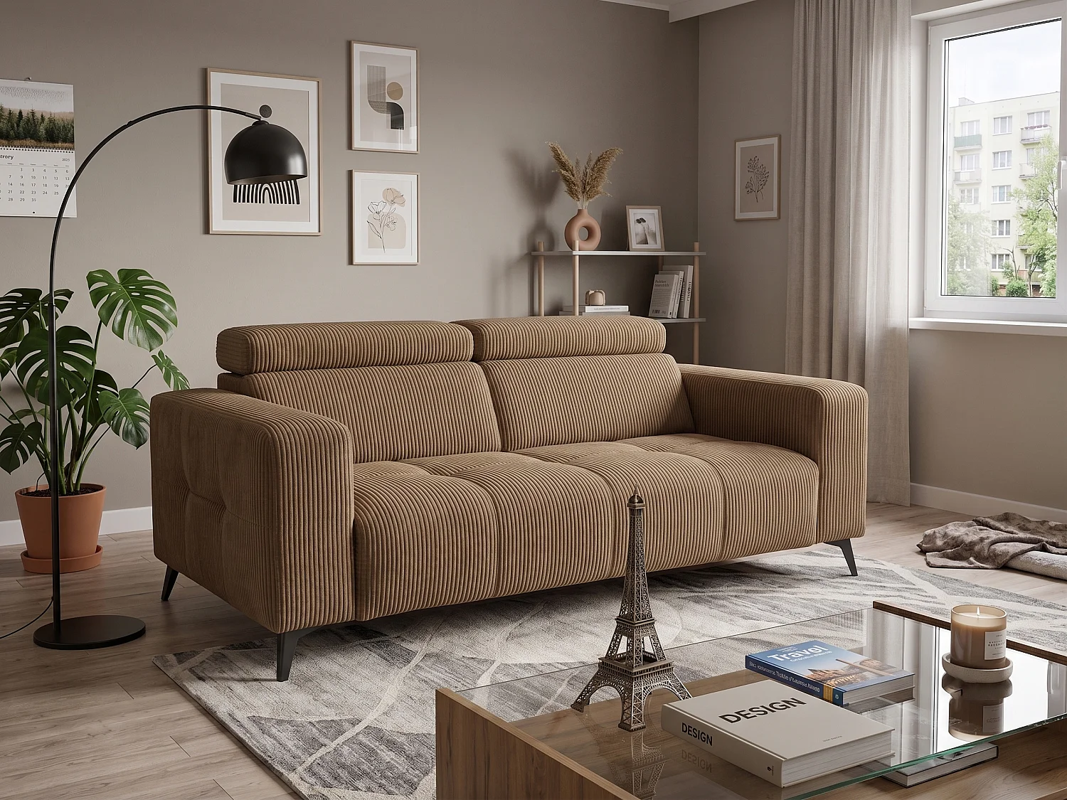Kanapa Nicolette Elektryczna z USB i Regulowanymi Zagłówkami – Nowoczesna Sofa Premium 4996312 - obrazek 1