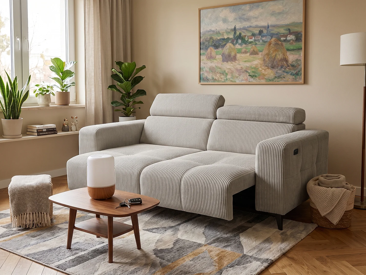 Kanapa Nicolette Elektryczna z USB i Regulowanymi Zagłówkami – Nowoczesna Sofa Premium 4996335 - obrazek 1