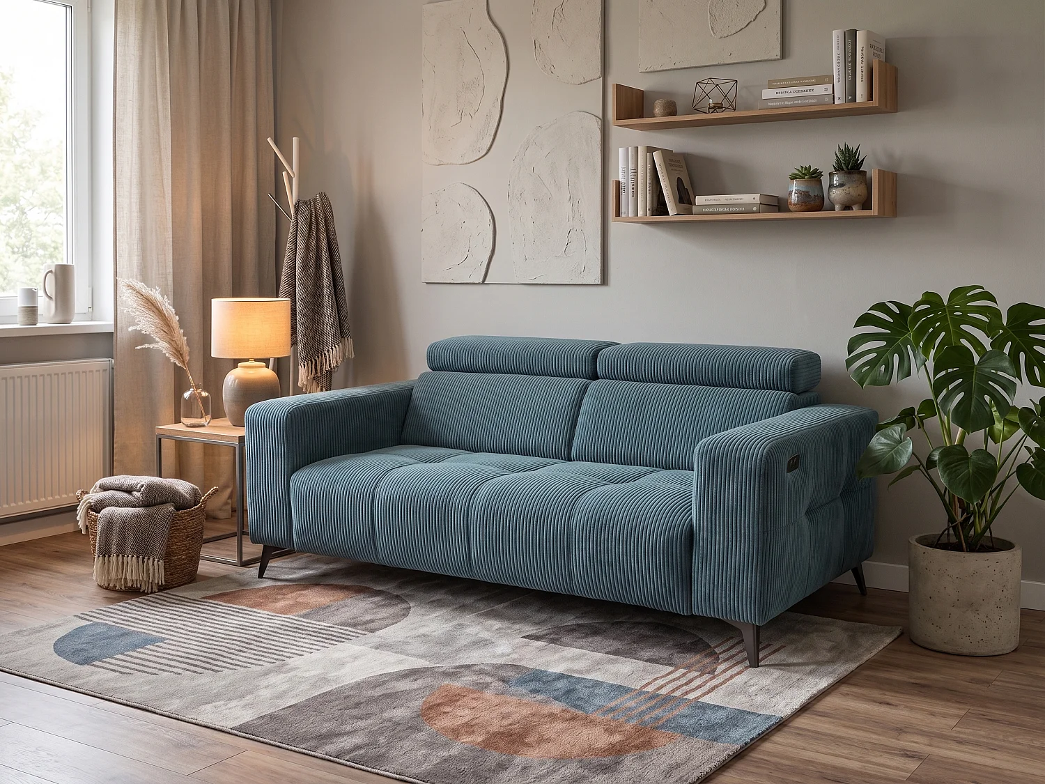 Kanapa Nicolette Elektryczna z USB i Regulowanymi Zagłówkami – Nowoczesna Sofa Premium 4996350