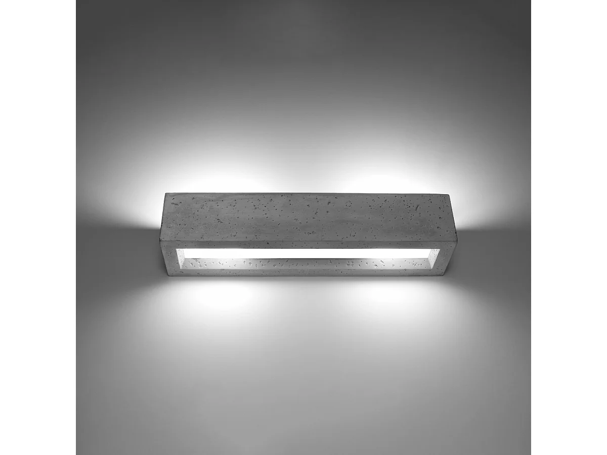 Kinkiety nowoczesny Solara, beton/szkło - 2 źródło światła 3000K - L.50 x H.10 cm - szary 4752213 - obrazek 1