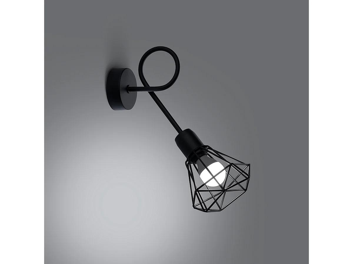 Kinkiety nowoczesny Lunova, stal - 1 źródło światła 3000K - L.15 x H.30 cm - czarny 4752211 - obrazek 1