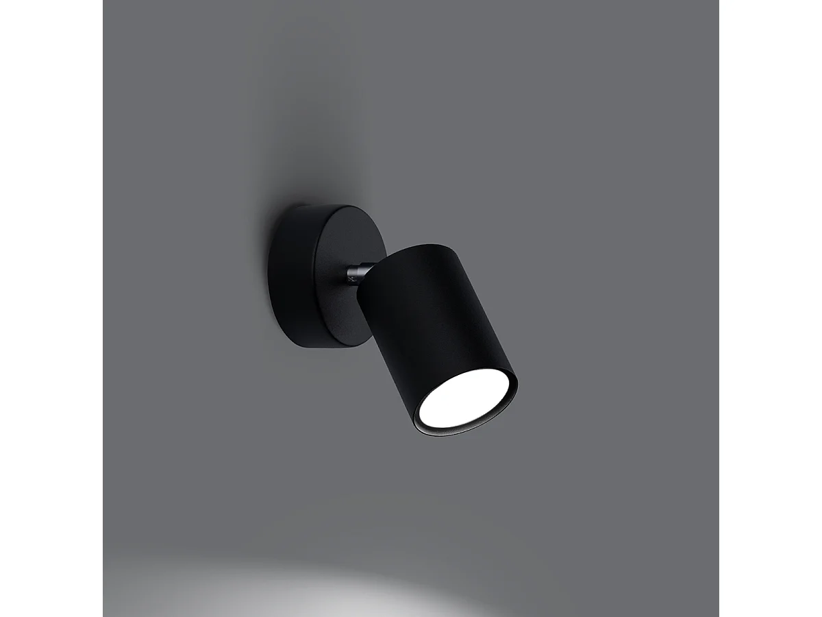 Kinkiety minimalistyczny Torim, stal - 1 źródło światła 3000K - L.8 x H.18.5 cm - czarny 4752209 - obrazek 1
