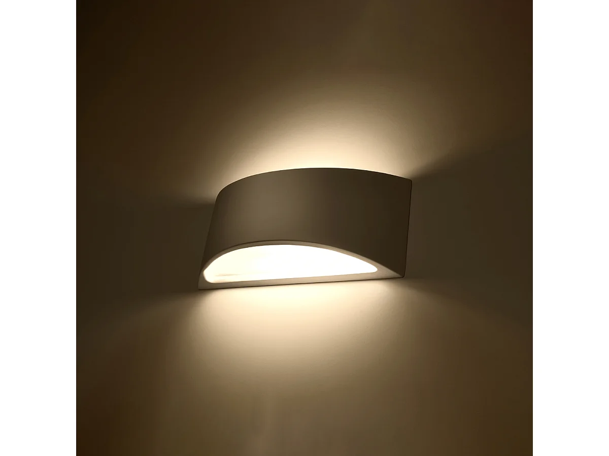 Kinkiety nowoczesny Litte, ceramika - 1 źródło światła 3000K - L.31.5 x H.14 cm - biały 4752220 - obrazek 1