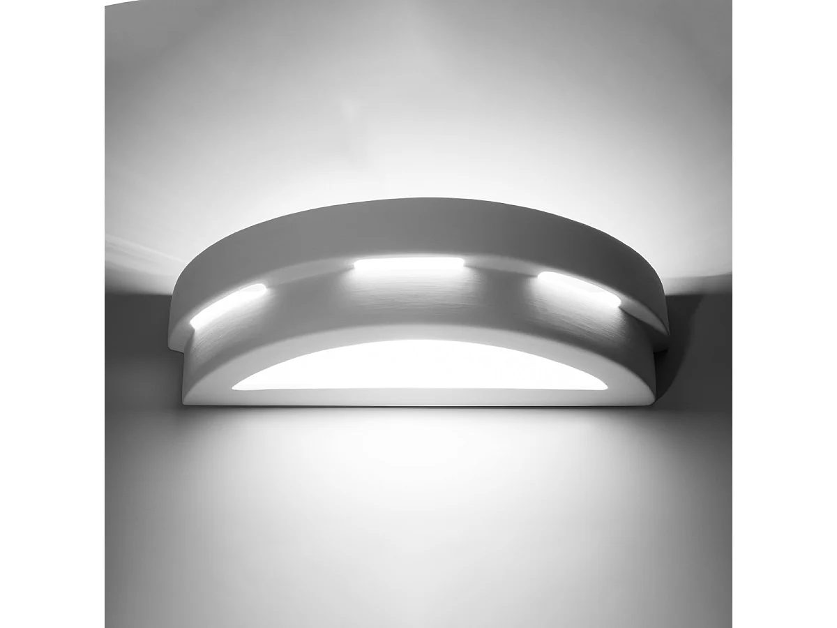 Kinkiety nowoczesny Gloch, ceramika/szkło - 1 źródło światła 3000K - L.40 x H.10 cm - biały 4752343 - obrazek 1