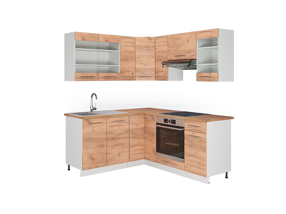 Kogoszczona kuchnia dąb goldkraft/biały 190x60x81.6 fame-line 4781497 - obrazek 1