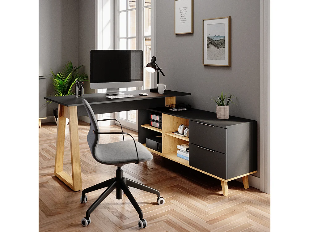 Biurko antracyt 138x60x77 nautica 4783494
