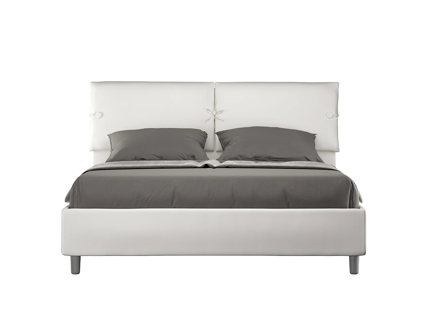 Łóżko bez stelaża tapicerowane 160x210 sztucznej skóry Biały Sleeper 814483 - obrazek 1