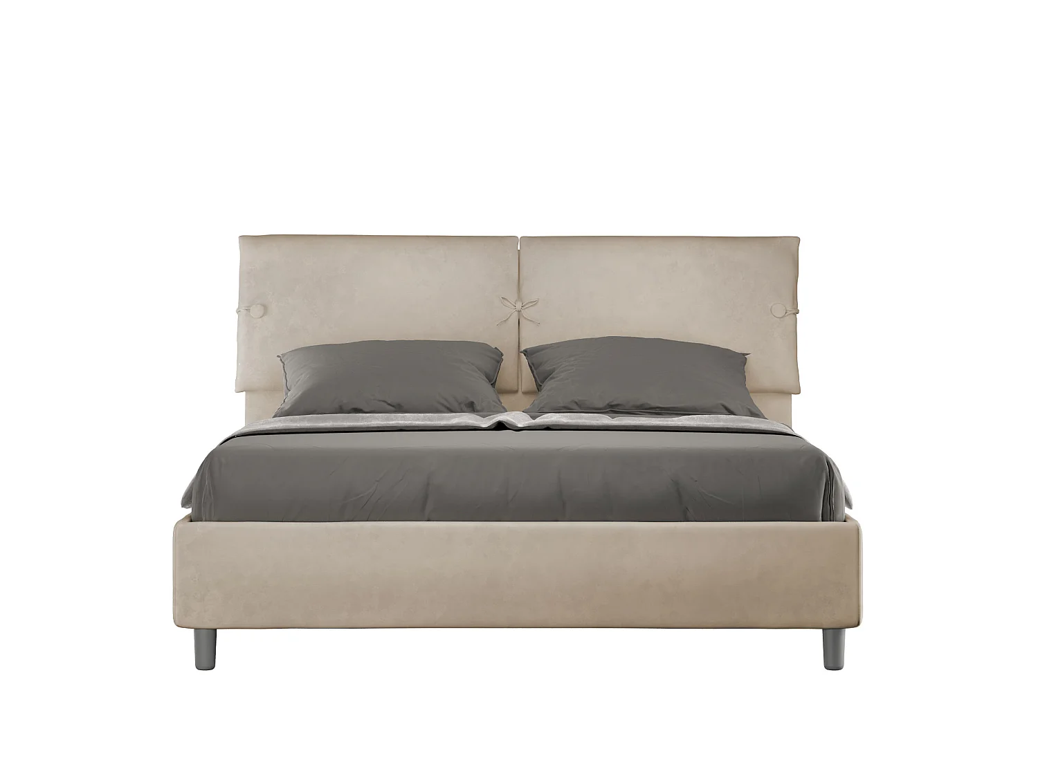 Łóżko bez stelaża tapicerowane 160x210 microfibra Piaskowy Sleeper 3602608 - obrazek 1