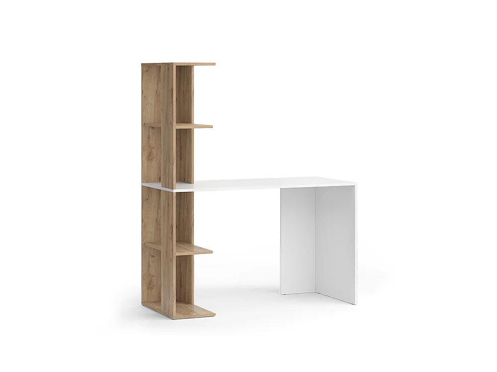 Biurko biały/sonoma 122.2x55.2x75.8 tower 4783448 - obrazek 1