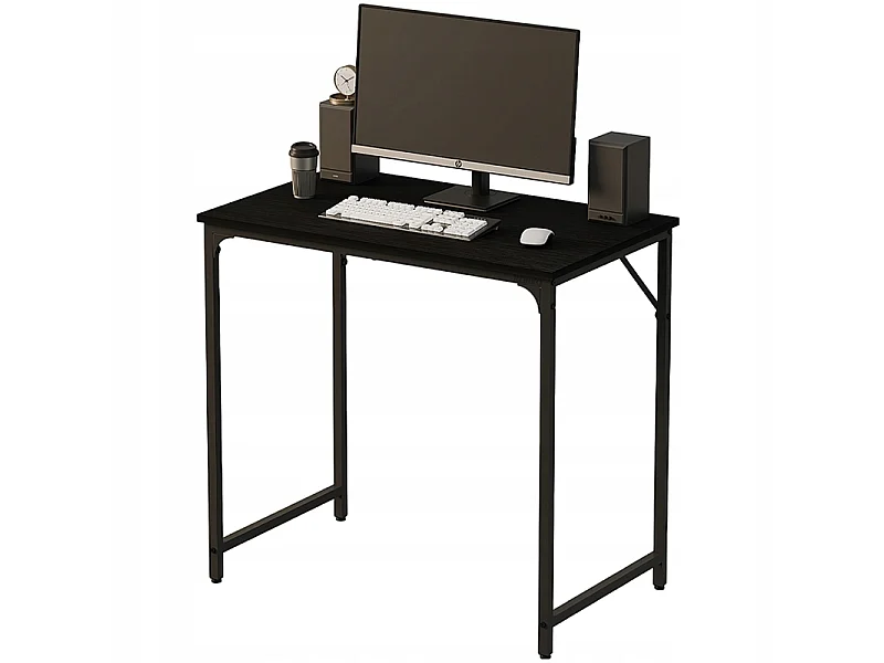 Biurko komputerowe stolik czarne industrialne do biura nowoczesne loft 80cm 5004344 - obrazek 1