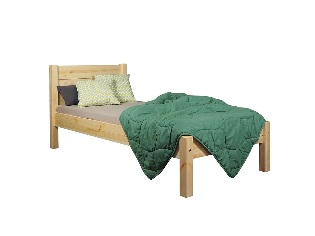 Łóżko 90x200 drewniane Classic tył równy, sosnowe 4294399 - obrazek 1