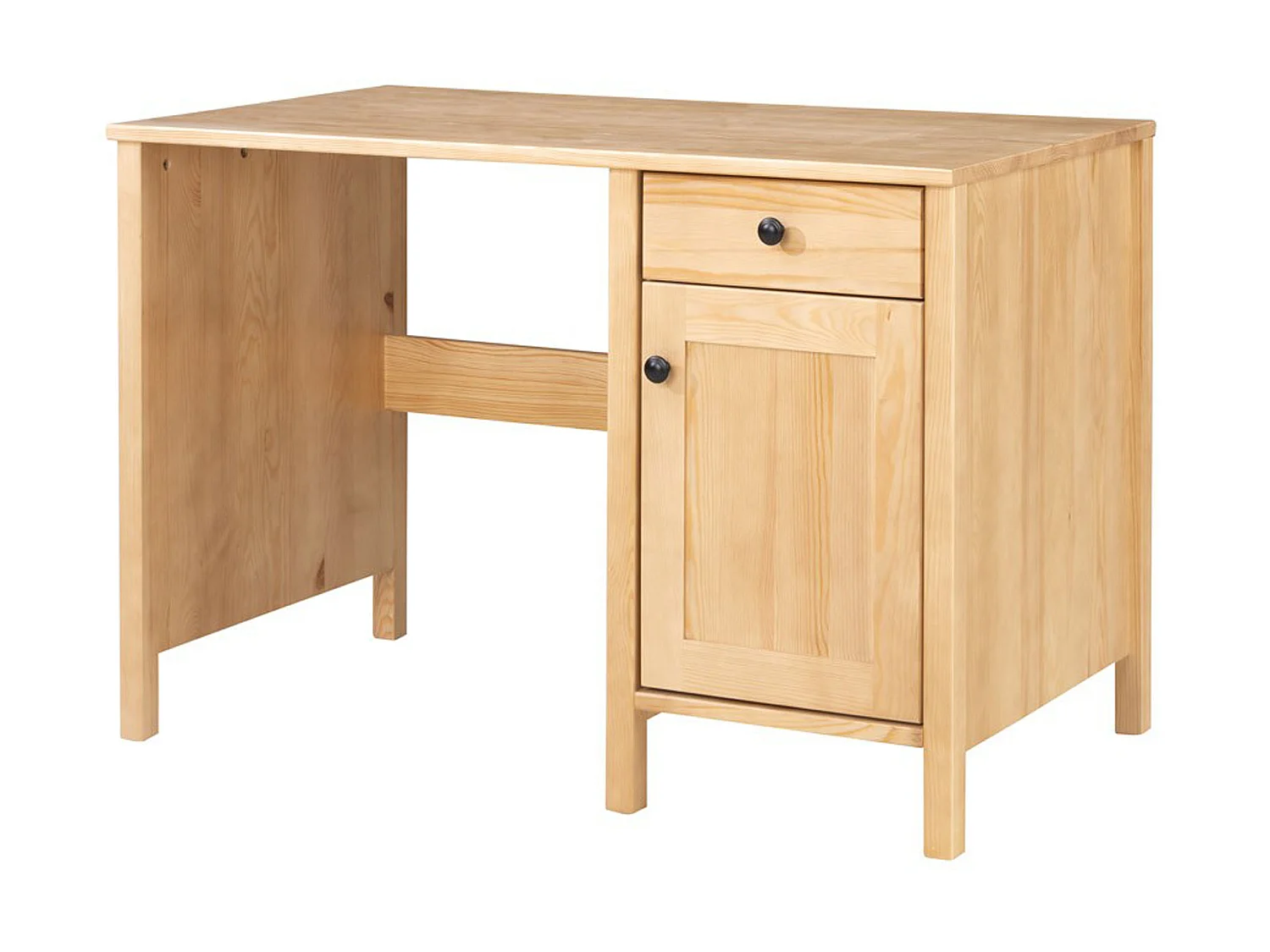 Biurko 110 cm drewniane z drzwiczkami i szufladą Prestige, kolor dębowy 4406684
