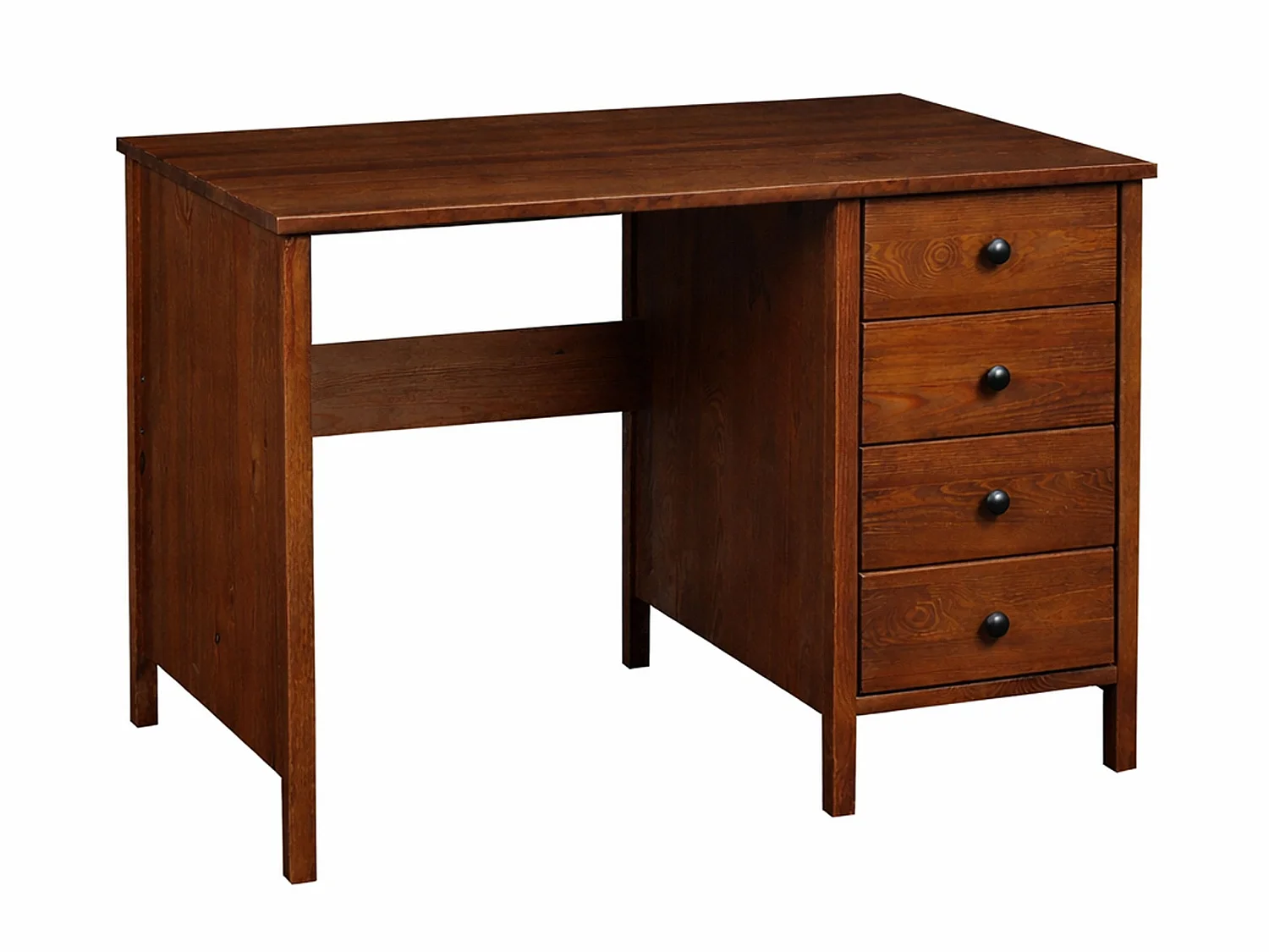 Biurko Prestige II drewniane 110 cm, 4 szuflady, kolor kasztan 4656960