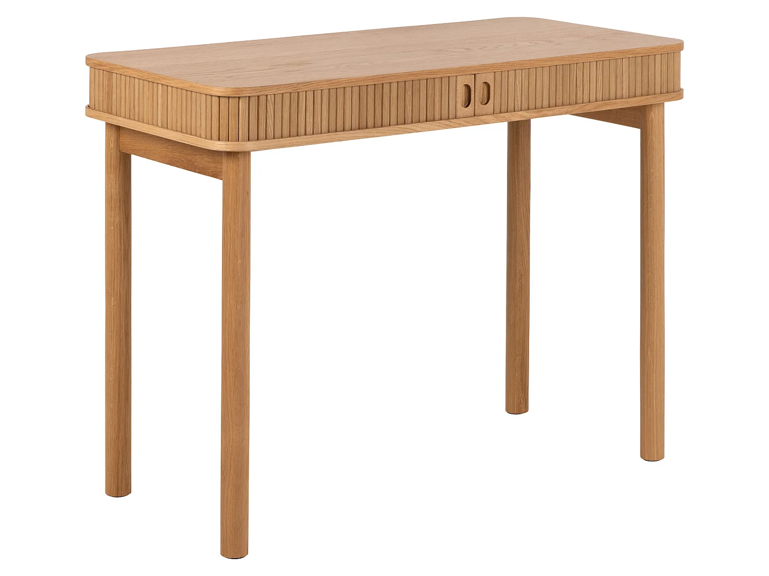 Biurko Ligna 100 cm z półką lamelowe, kolor Oak lacquered 4810338 - obrazek 1