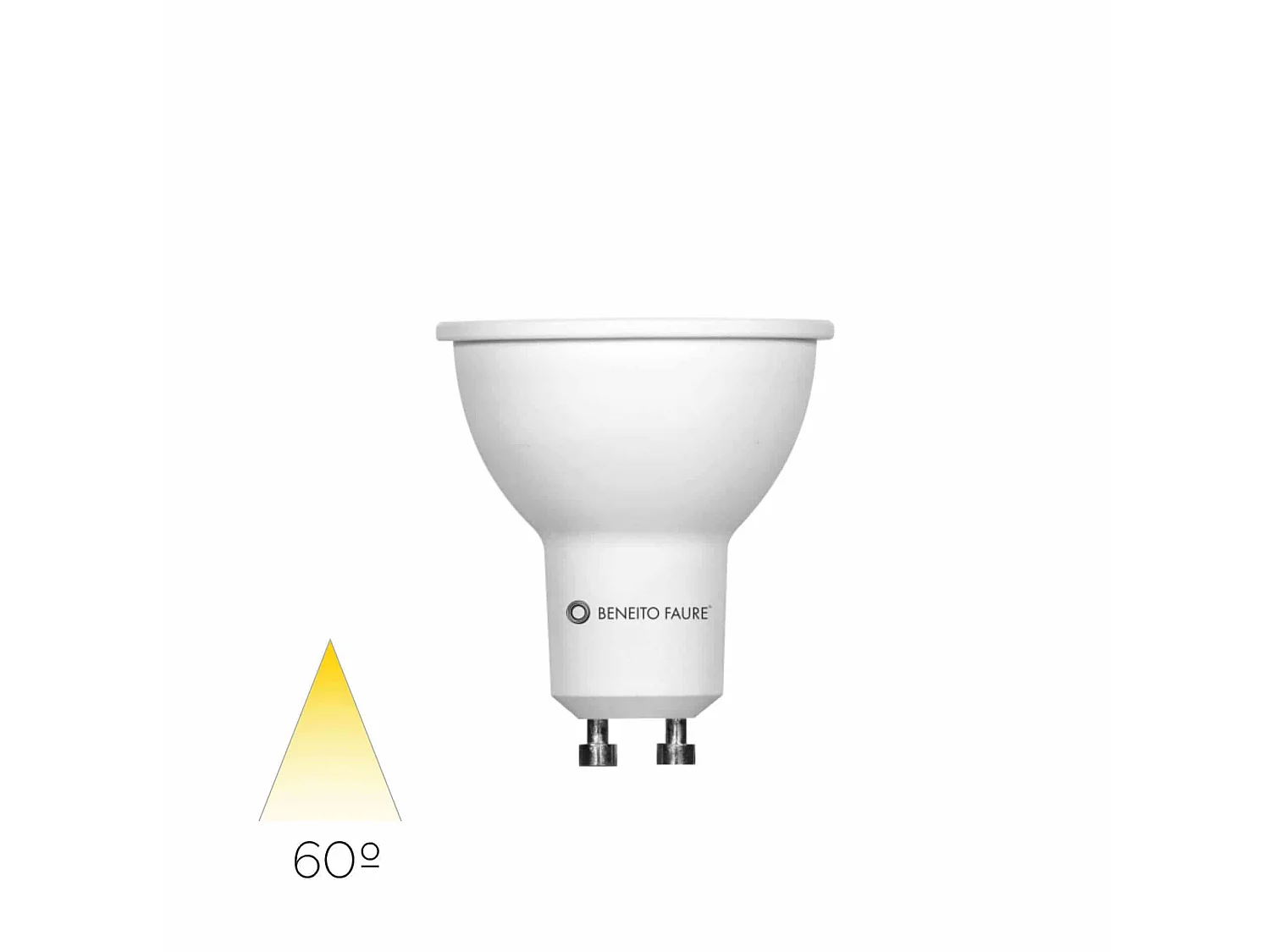 Żarówka LED GU10 6W dichroiczna, 60°, 4000K, 616 lm, IP40, wykończenie białe, do użytku wewnątrz – Beneito & Faure 5012070