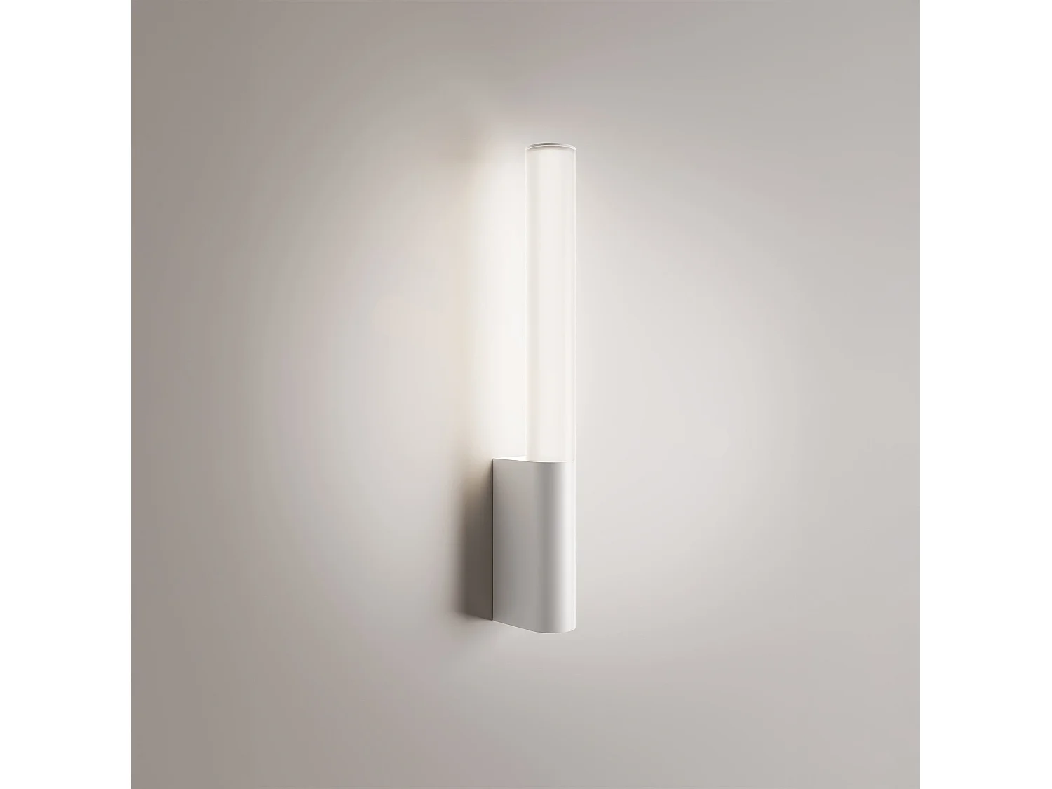Kinkiet LED Sticks białe matowe aluminium, rozproszone światło, regulacja 2200K-4000K, klasa szczelności IP54, wysokość 43 cm, moc 14 W 5012140 - obrazek 1