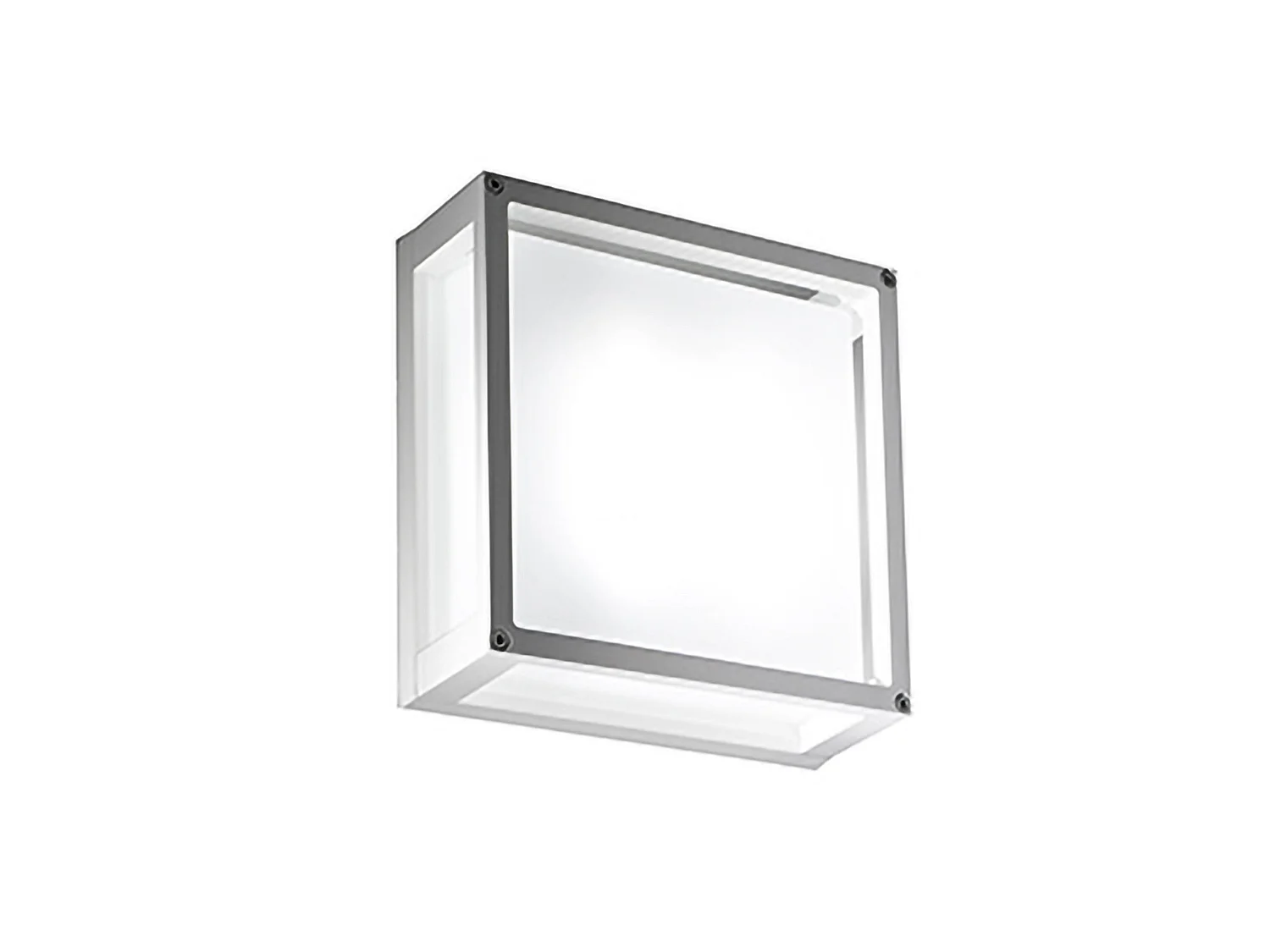 Kinkiet LED Home 20W 3000K 2926lm IP54 Matowa biała malowana aluminiowa rama kwadratowa 25x25x9,5 cm 5012142 - obrazek 1
