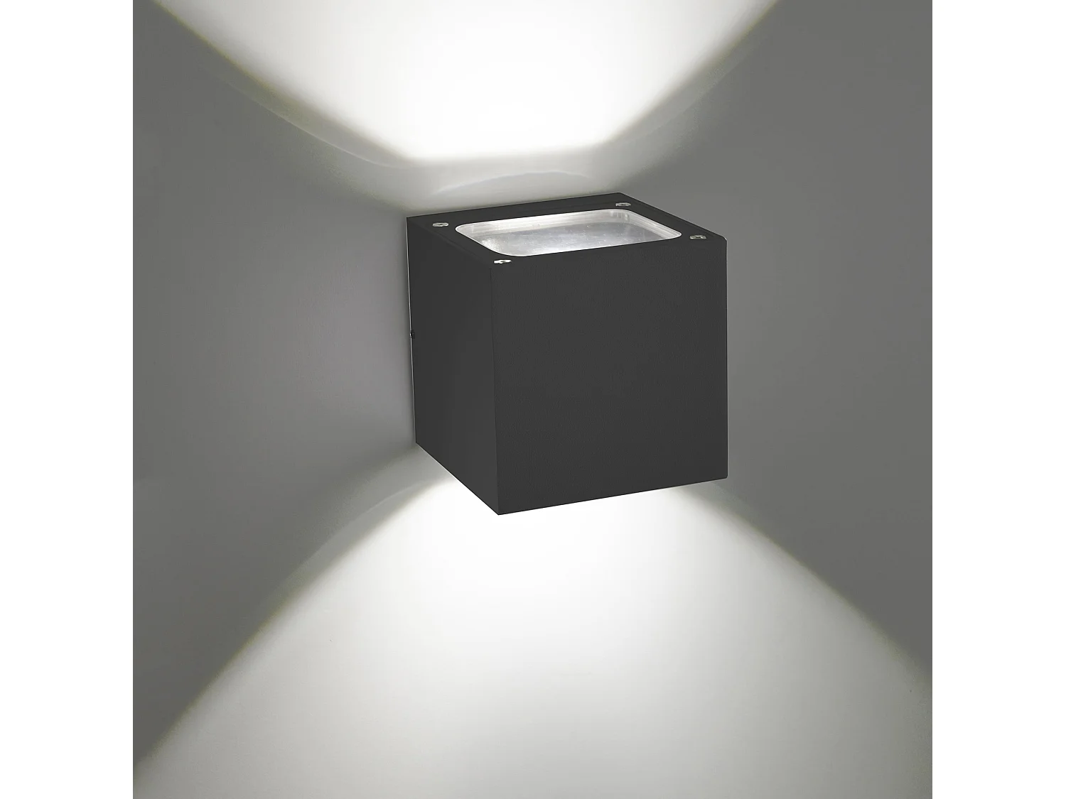 Kinkiet ścienny LED Soleil IP54 zewnętrzny wewnętrzny ciemnoszary odlew aluminium 2x10W 3000K nowoczesny design kompaktowa lampa ogrodowa domowa 5012143 - obrazek 1