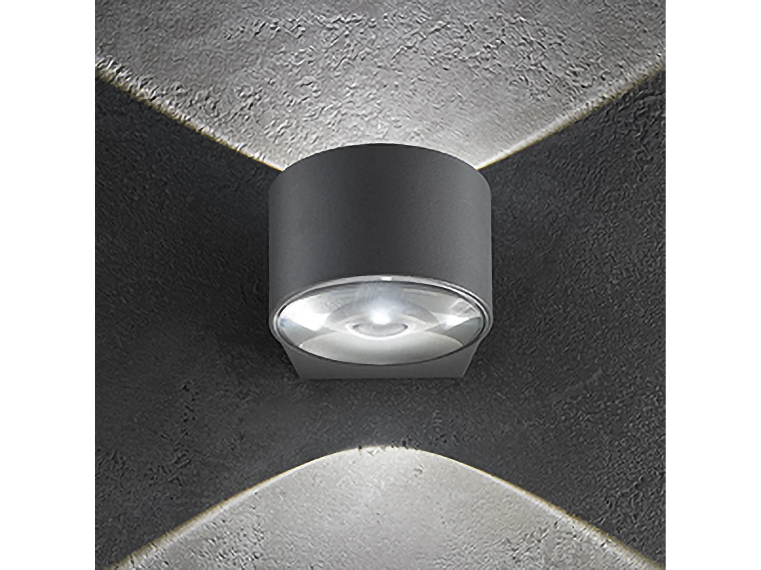 Kinkiet LED Lens z podwójną emisją, odlew aluminiowy, ciemnoszary, 12W, IP65, do oświetlenia zewnętrznego i wewnętrznego, 7,6 x 10,5 x 12 cm 5012151 - obrazek 1