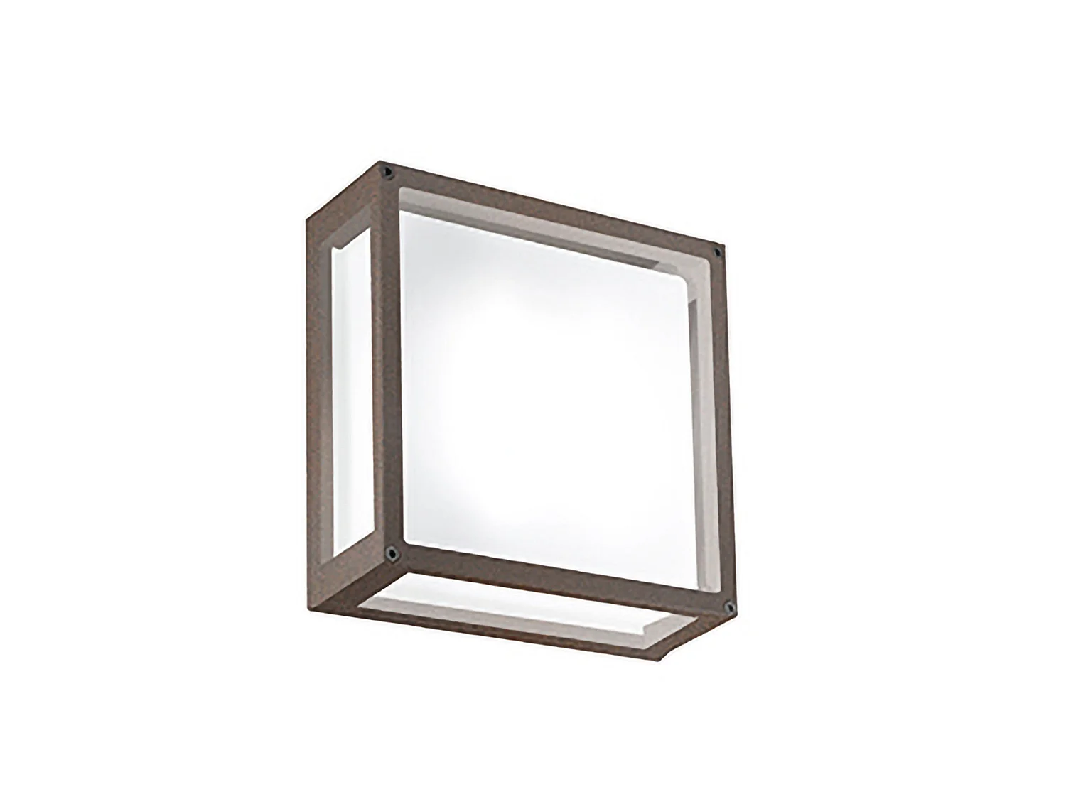Kinkiet LED 20 W, 2926 lumenów, IP54, aluminiowy, malowany kortenem, kwadratowy, 25 x 25 cm, do użytku wewnątrz i na zewnątrz, nowoczesny design 5012203 - obrazek 1