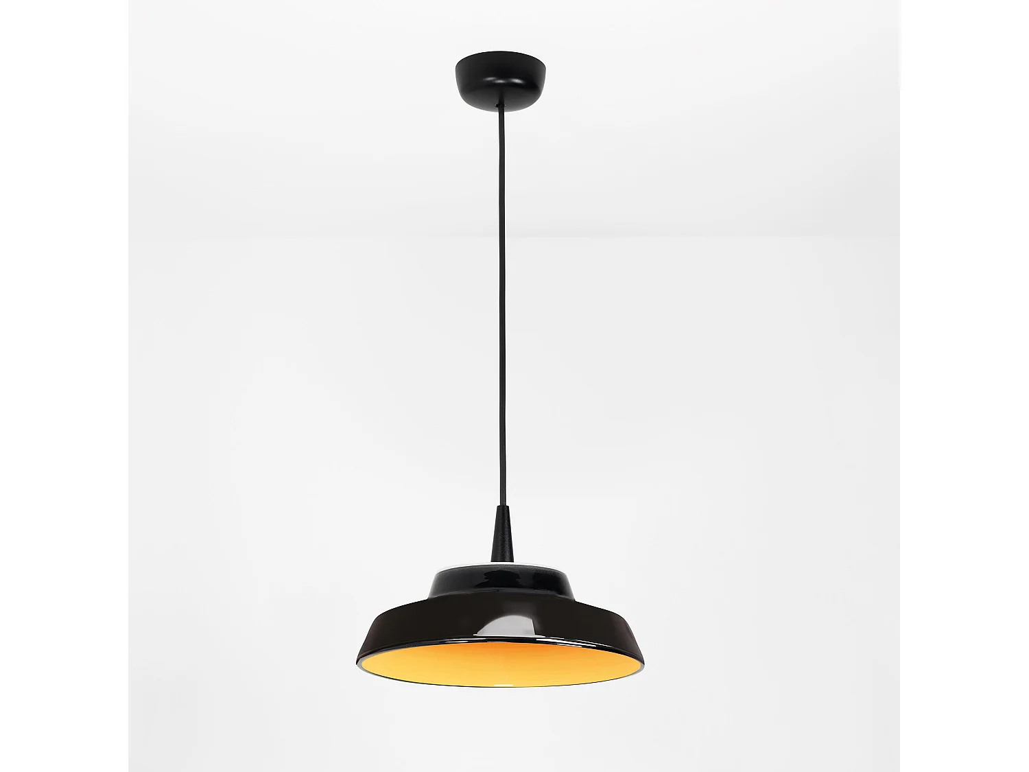 Karman Circus Black lampa wisząca, złoto-żółty dyfuzor ceramiczny, zintegrowany LED, ściemnialna TRIAC, średnica 24 cm, nowoczesny design i styl 5012518 - obrazek 1