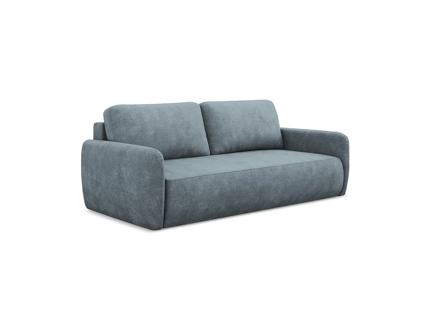 Kanapa 3-osobowa z funkcją spania - z tkaniny szenilowej - jeans - CORLE 4542642 - obrazek 1