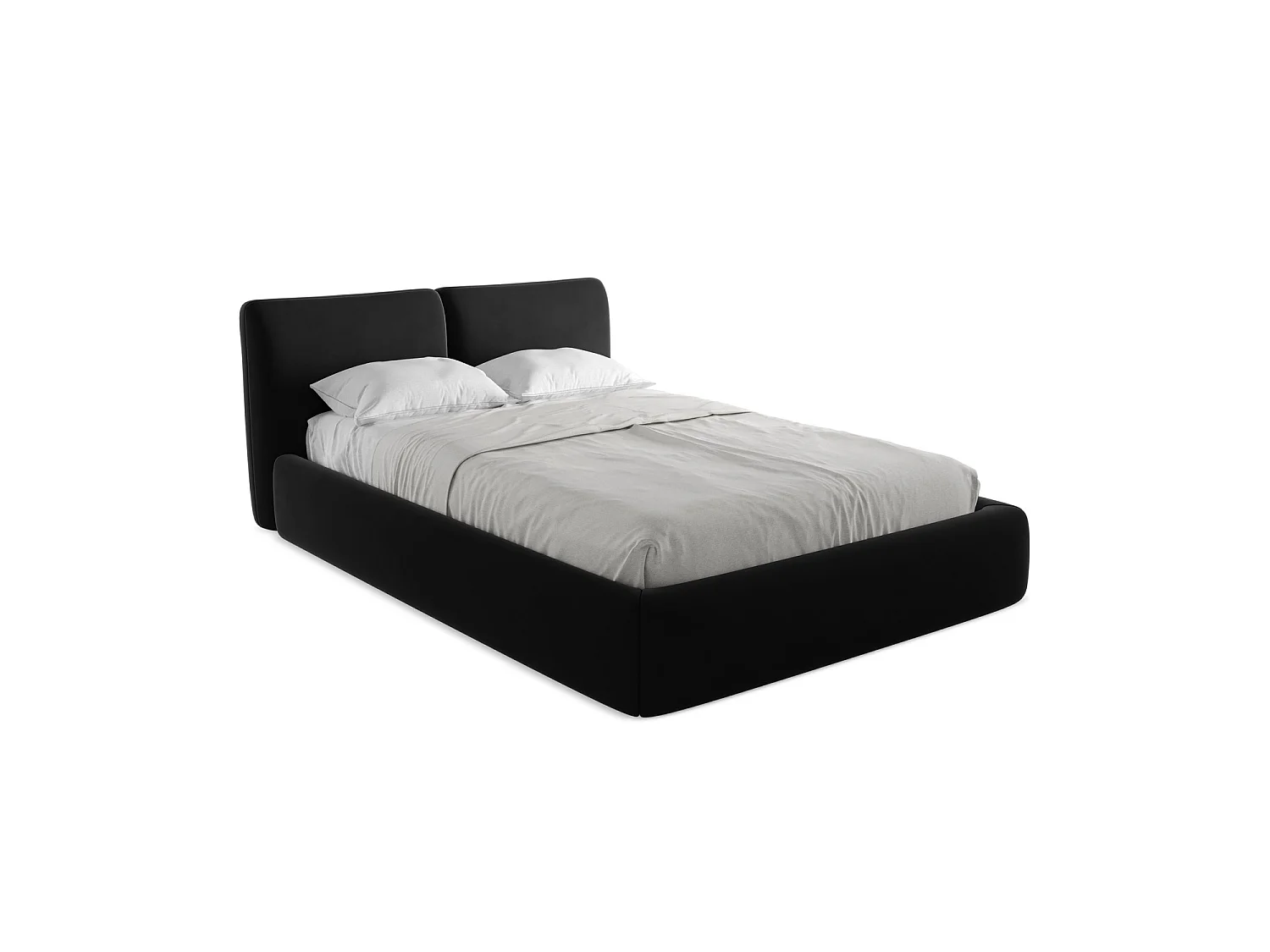 Łóżko 160 x 228 - z weluru - czarny - MILANO 3715884 - obrazek 1