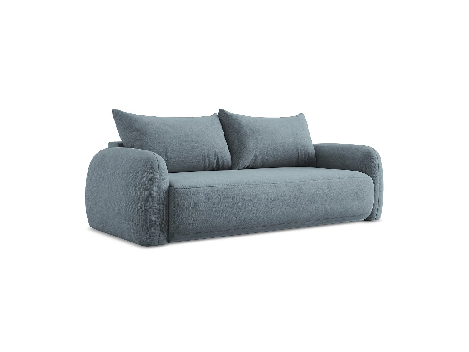Kanapa 3-osobowa z funkcją spania - z tkaniny szenilowej - jeans - AMALFI 4542663 - obrazek 1