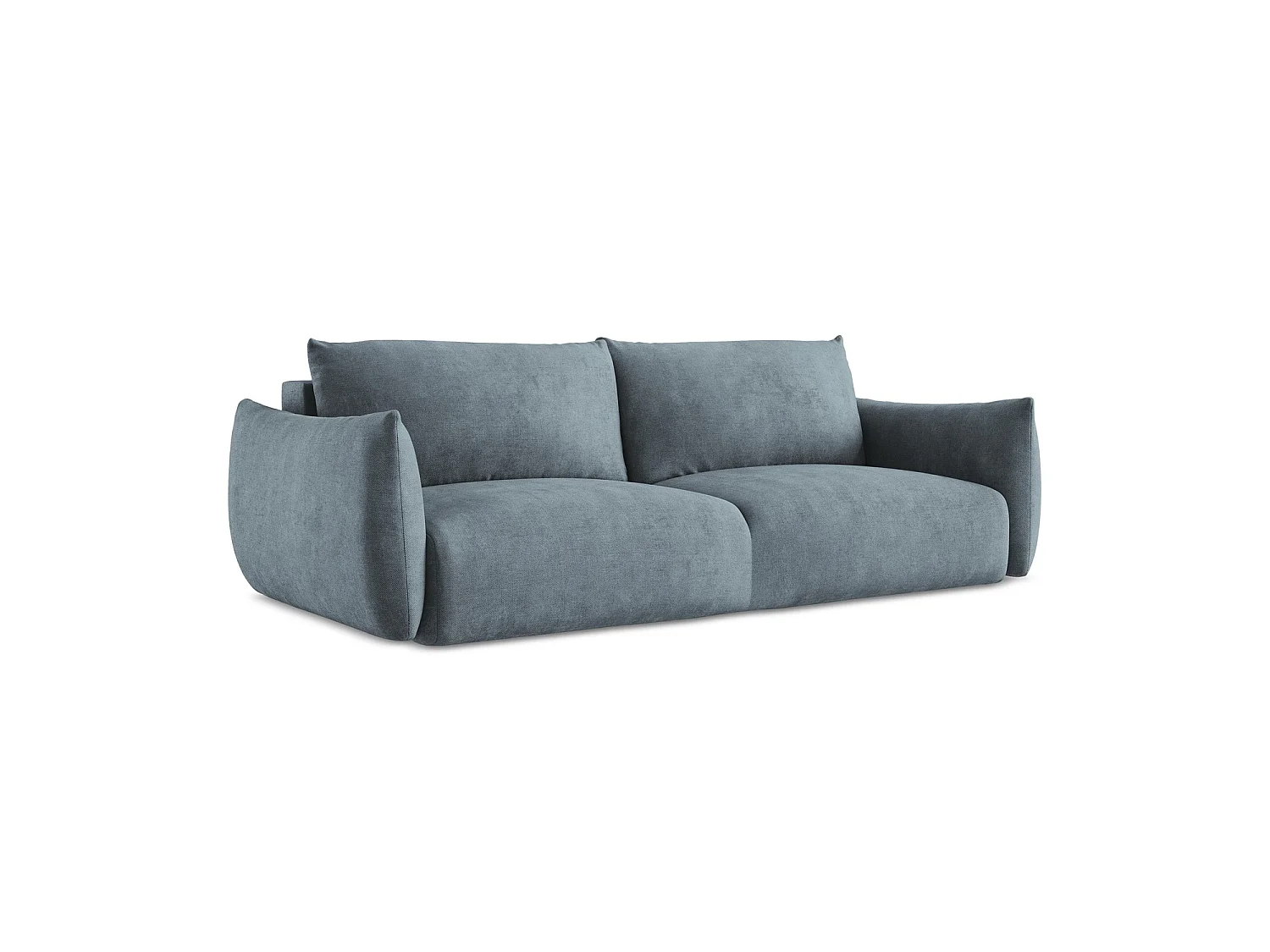 Kanapa 3-osobowa z funkcją spania - z tkaniny szenilowej - jeans - SAVONA 4542326 - obrazek 1