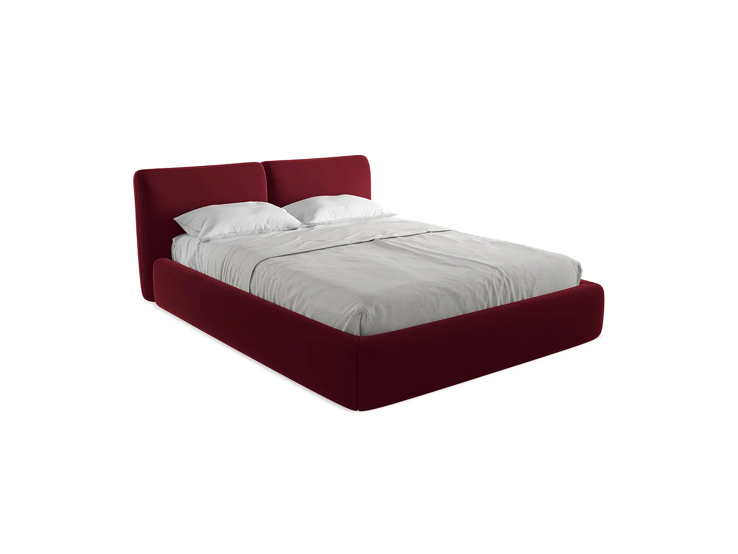 Łóżko 180 x 228 - z weluru - burgundowy - MILANO 3715784 - obrazek 1