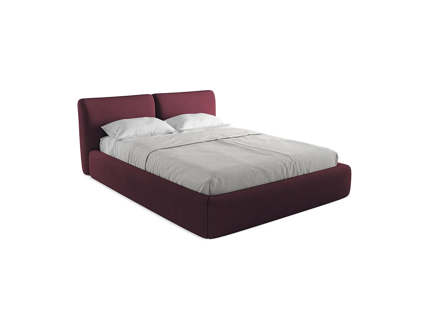 Łóżko 180 x 228 - z tkaniny szenilowej - bordo - MILANO 3715788 - obrazek 1