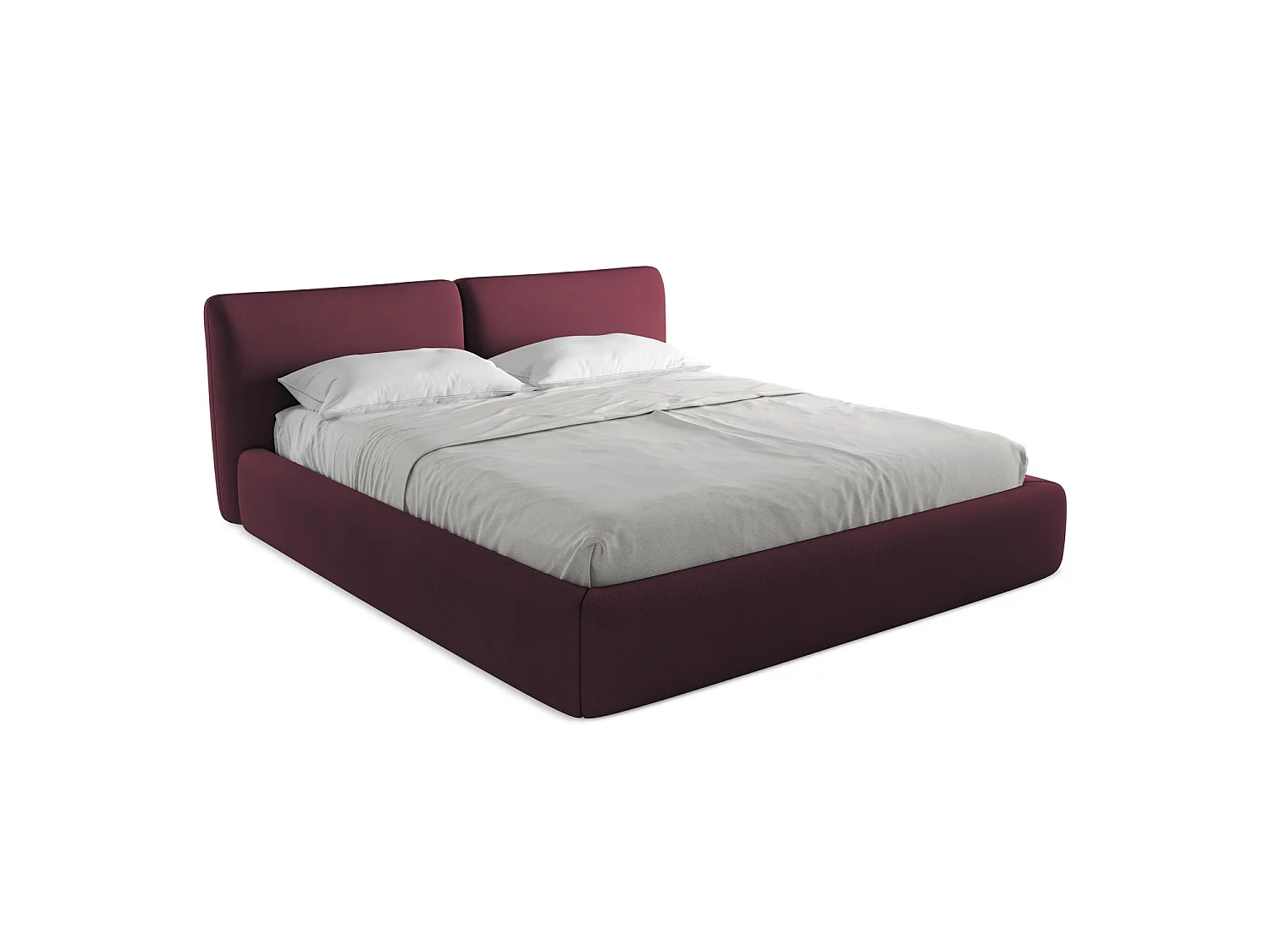 Łóżko 200 x 228 - z tkaniny szenilowej - bordo - MILANO 3715946 - obrazek 1