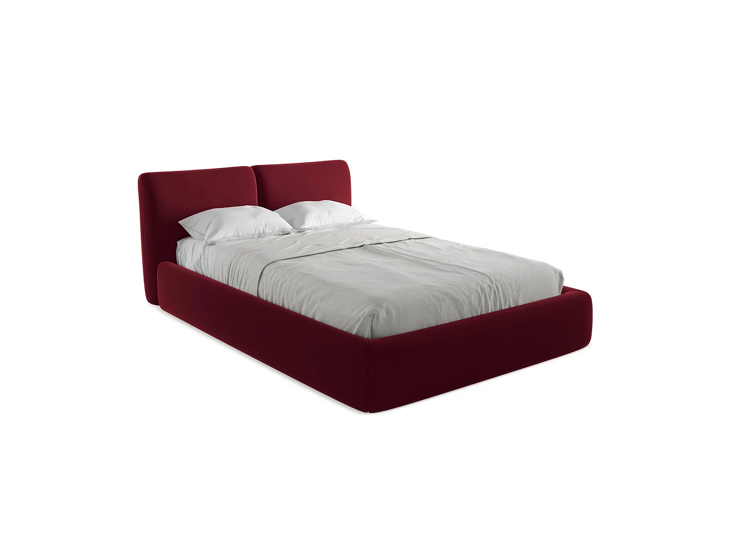 Łóżko 160 x 228 - z weluru - burgundowy - MILANO 3715945 - obrazek 1