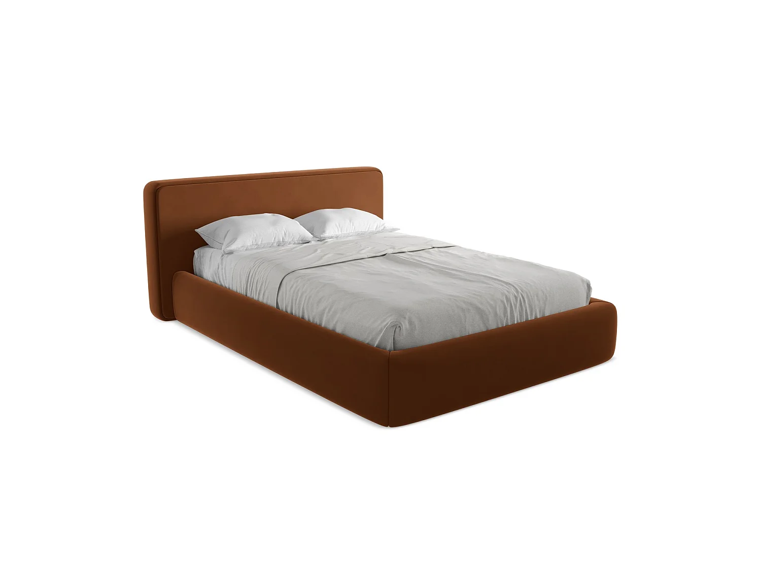 Łóżko 180 x 225 - z weluru - terakota - FIRENZE 3715813 - obrazek 1