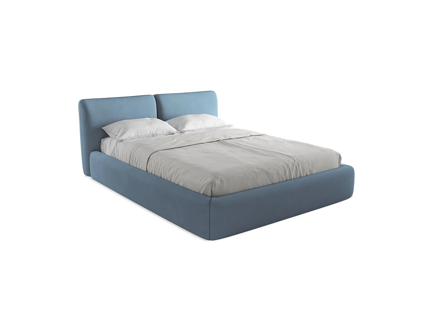 Łóżko 180 x 228 - z tkaniny szenilowej - jeans - MILANO 3716039 - obrazek 1