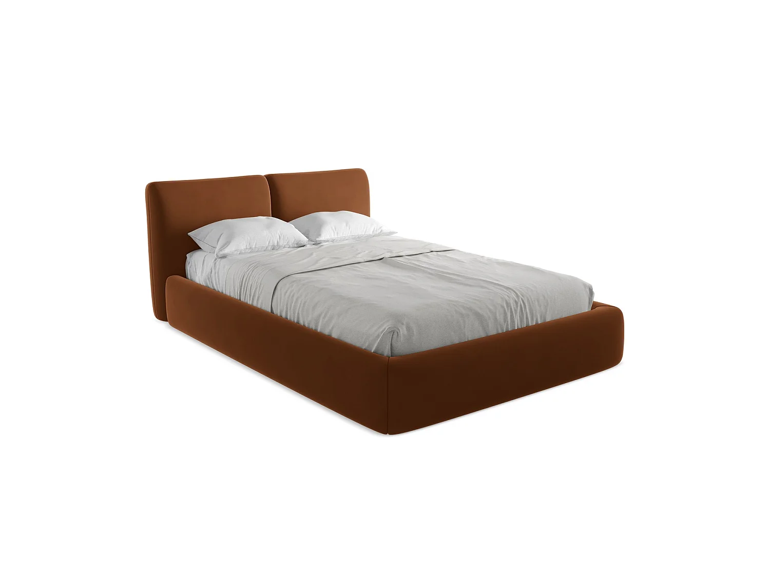 Łóżko 160 x 228 - z weluru - terakota - MILANO 3715951 - obrazek 1