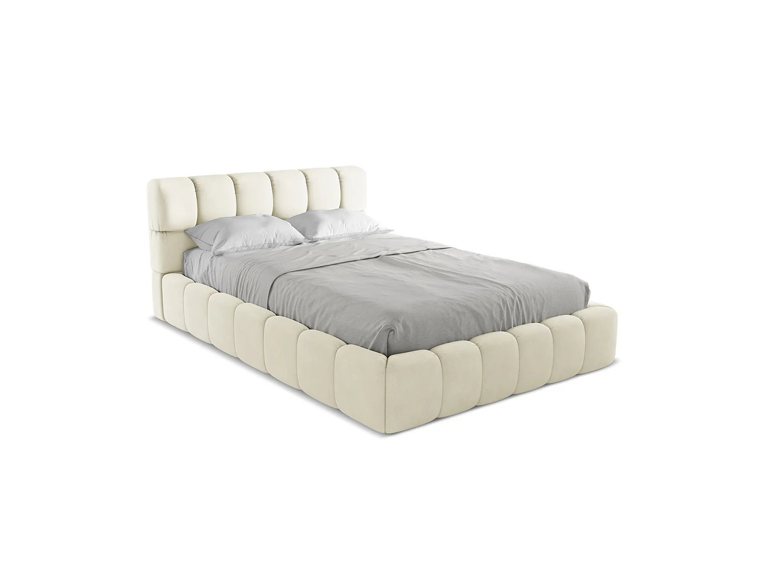 Łóżko 160 x 228 - z tkaniny szenilowej - beżowy - ROMA 3716045 - obrazek 1