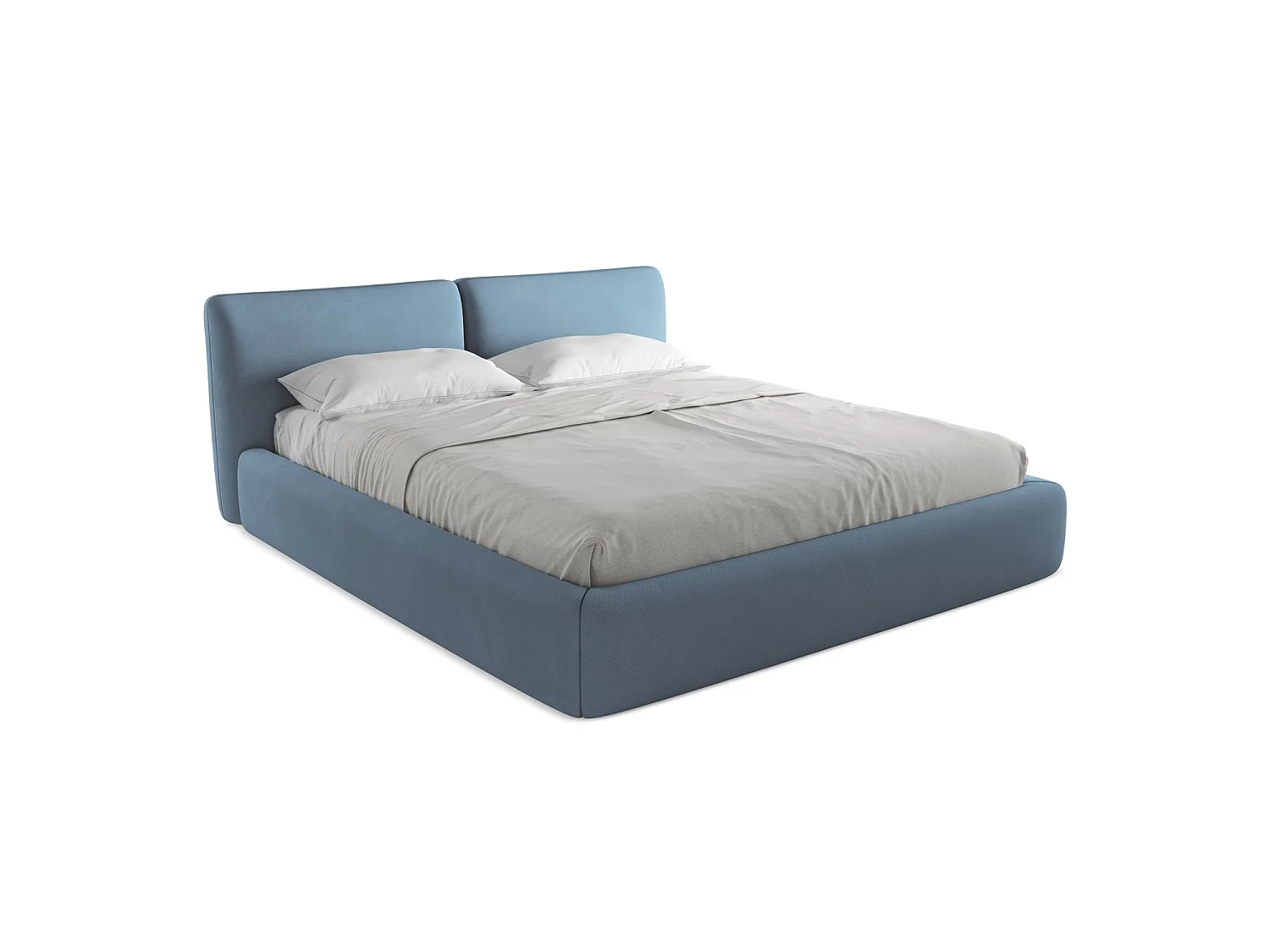 Łóżko 200 x 228 - z tkaniny szenilowej - jeans - MILANO 3716094 - obrazek 1
